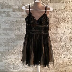 Sue Wong black and nude cocktail dress